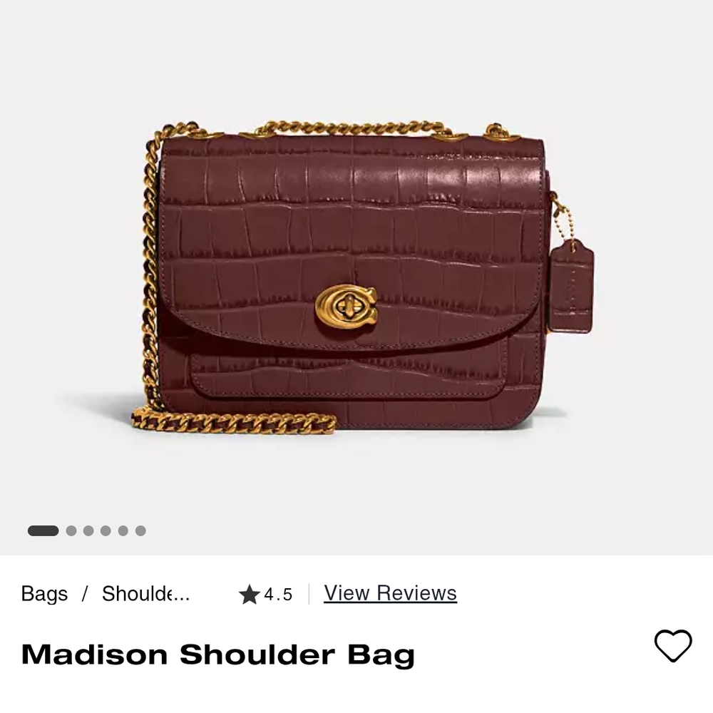 Coach Madison Shoulder Bag - Burgundy
